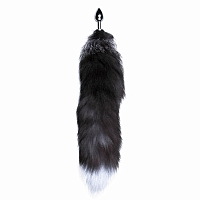 Анальная втулка Alive Black And White Fox Tail, S