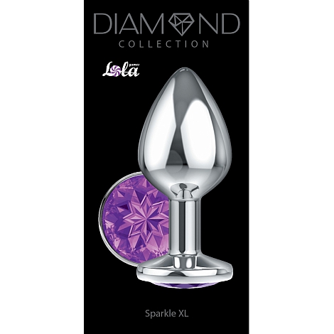 Большая анальная пробка Diamond Purple Sparkle XL