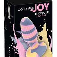 Анальная втулка трехцветная Joy Tricolour Butt Plug You2Toys
