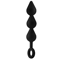 Большая анальная цепочка Xl Triple Drop Plug Black, 26 см