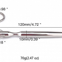 Стимулятор уретральный с кольцом гладкий, 11,3 см