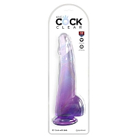 Фаллоимитатор фиолетовый King Cock Clear 8"