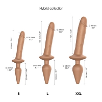 Фаллоимитатор Strap-On-Me Realistischer Dildo Switch Plug-In Caramel, S