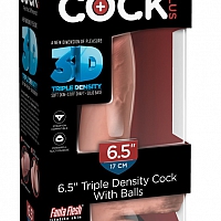 Фаллоимитатор на присоске King Cock Triple Density Cock with Balls