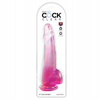 Фаллоимитатор розовый King Cock Clear 8"