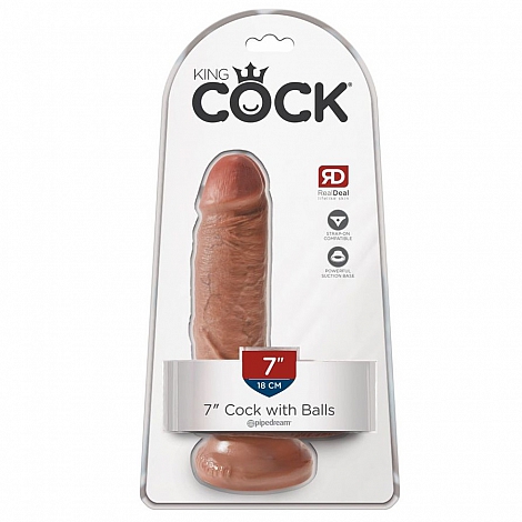 Фаллоимитатор King Cock 7" Cock with Balls