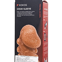 Насадка на фаллос с бугорками и отверстием для мошонки, размер L, Kokos Cock Sleeve 008