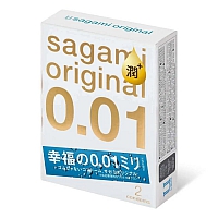 Презервативы Sagami Original 001 Extra Lub полиуретановые, с увеличенным количеством смазки 2 шт.