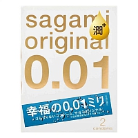 Презервативы Sagami Original 001 Extra Lub полиуретановые, с увеличенным количеством смазки 2 шт.