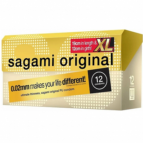 Презервативы Sagami Original 002 Extra Large полиуретановые, увеличенного размера 12 шт.