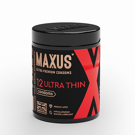 Презервативы с железным кейсом, ультратонкие Maxus Ultra Thin, 12 шт