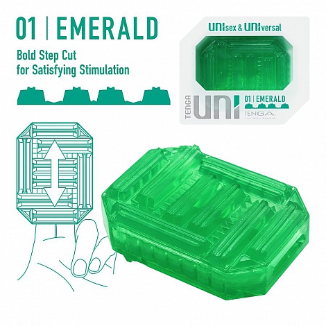 Мастурбатор для двоих Tenga Uni Emerald